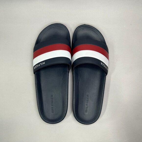 Tommy Hilfiger Rozi Sandals Men's‎ 9 Blue Red White Beach Pool Slide Flip Flops - Picture 6 of 8
